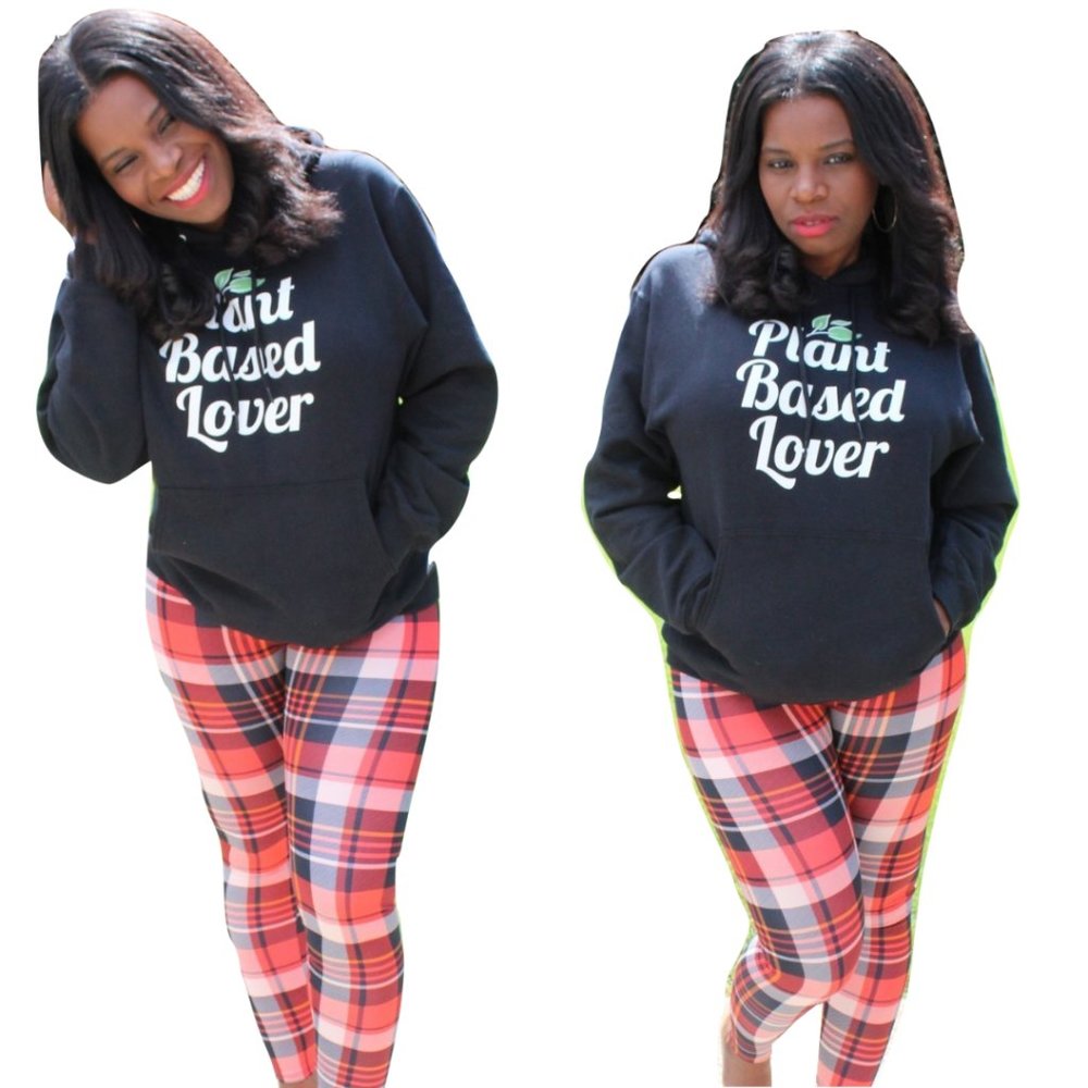 SololaFe Red Black White Christmas Plaid Leggings